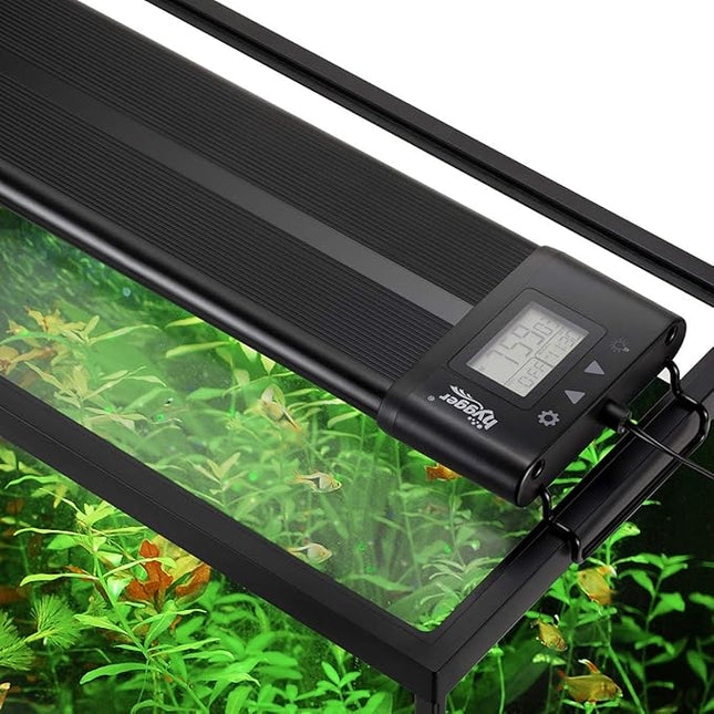 hygger Auto On Off LED Aquarium Light 12-17 Inches Dimmable 7 Colors Full Spectrum Fish Tank Light Fixture for Freshwater Planted Tank Build in Timer Sunrise Sunset