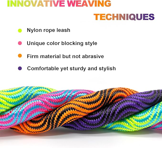 ZALER Short Dog Leash, 26 Inches Rope Traffic Leashes for Dogs, Reflective Dog Lead with O-Ring, Heavy Duty Pet Leash for Large and Medium Dogs (26'' Black Orange)