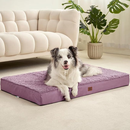 EHEYCIGA Orthopedic XL Dog Beds for Extra Large Dogs with Removable Washable Cover, Fog Purple, 44x32