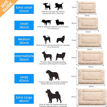 Dog Beds Crate Pad for Extra Large Dogs Ultra Soft Dog Crate Bed Washable & Anti-Slip Kennel Pad for Dogs Cozy Sleeping Mat,Cream 48inch