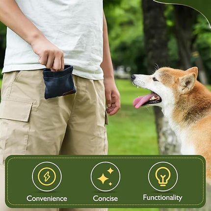 ETIAL Dog Treat Pouch,Portable Puppy Dog Training Treat Bag,Hand Free Dog Walking Bag,Auto Closing Pet Feed Snack Reward Pocket,Dog Food Dispenser for Pet Puppy Travel or Outdoor Use
