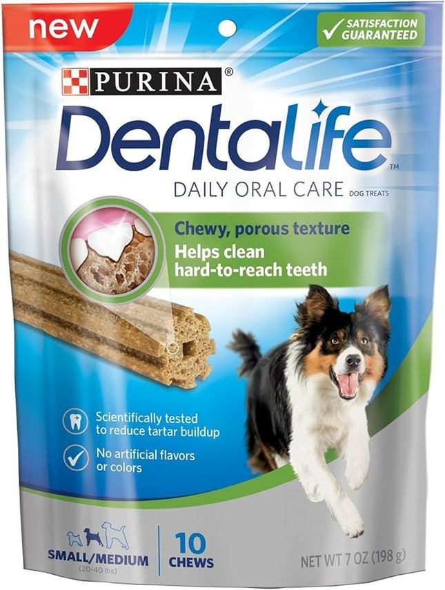 Purina DentaLife Made in USA Facilities Small/Medium Dog Dental Chews, Daily - 40 Treats