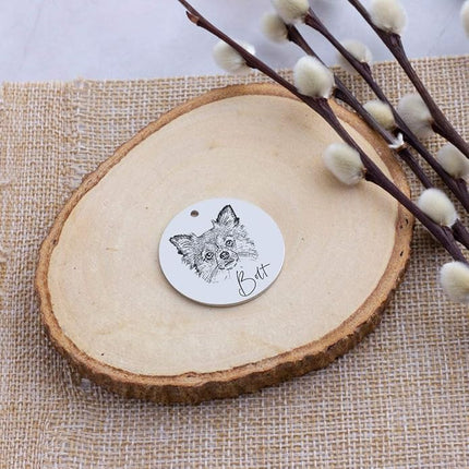 LONAGO 925 Sterling Silver Custom Dog Cat Portrait Photo Necklace Personalized Pet Engraved Picture Pendant Memorial Gift Name Jewelry for Women Mom