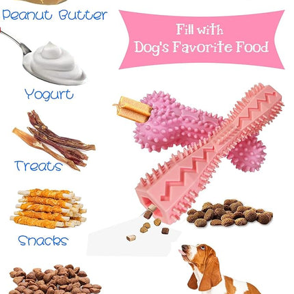 4 Pack Puppy Toys for 2-8 Months Pets Dog Chew Toy for Small Puppies Teething Toys for Cleaning Teeth Cute Pink Small Dog Toys Soft Durable Interactive Chew Toy Puppy Supplies Starter Kit (Pink)