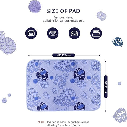 IEUUMLER Washable Pee Pads for Dogs, 2 Pack Non-Slip & Waterproof Pack Whelping Pad, Reusable Washable Puppy Potty Training Pad with Fast Absorbent for Playpen EU007 (Purple Pineapple, 36"X48"-2pcs)