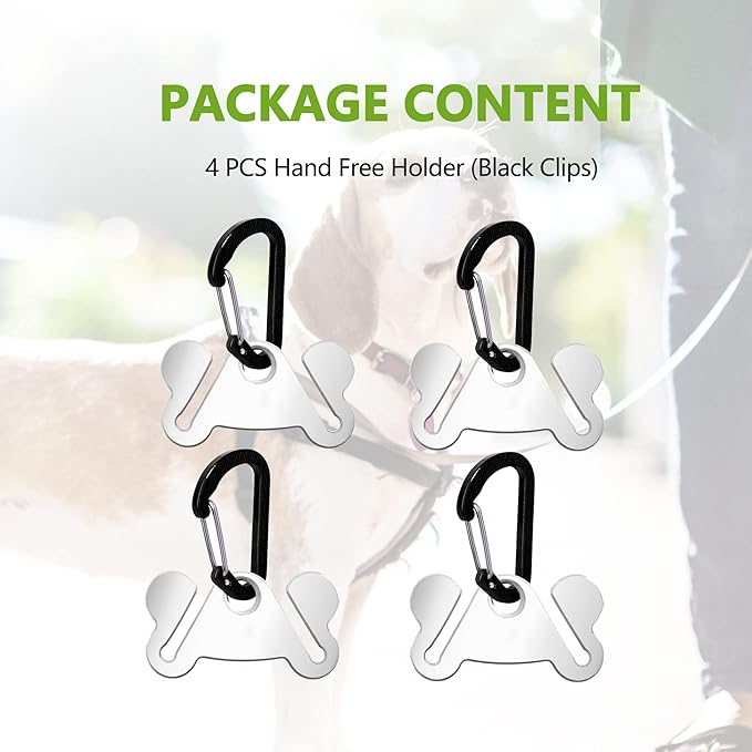 4PCS Dog Poop Bag Holder, Waste Bag Holder, Dog Poop Bag Carrier, Hand Free Holder, Metal Holder