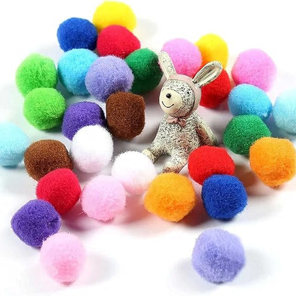 30Pcs 1.3 Inch Cat Toy Balls Soft Kitten Pompom Toys Indoor Cats Interactive Playing Quiet Ball Cats Favorite Toy, Cat Pom Pom Balls for Craft DIY Creative Crafts Decorations (Assorted Color)
