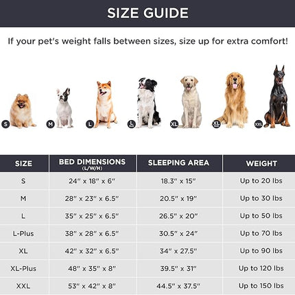 Bedsure Orthopedic Dog Beds Large Sized Dog - Washable Large Dog Cat Bed Waterproof, Comfort Dogs Couch Sofa with Washable Removable Cover, Pet Bed with Nonskid Bottom, Long Faux Fur-Misty Grey, 35"