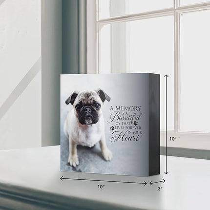 LifeSong Milestones Wooden Shadow Box Cremation Urn for Pet Ashes| Urns for Ashes of Deceased Pet Dog Cat| Sympathy Keepsake 10x10