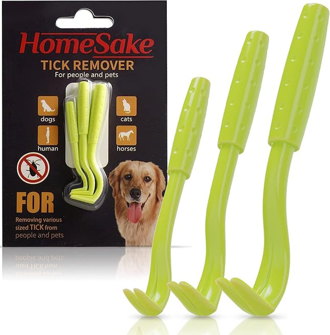 Homesake Tick Removal Tool for Dogs, Cats and Humans | Removes Entire Head & Body | Pain-Free Ticks Remover | 100% Chemical-Free | 2 Packs of 3