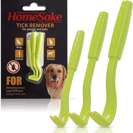 Homesake Tick Removal Tool for Dogs, Cats and Humans | Removes Entire Head & Body | Pain-Free Ticks Remover | 100% Chemical-Free | 3 Packs of 3