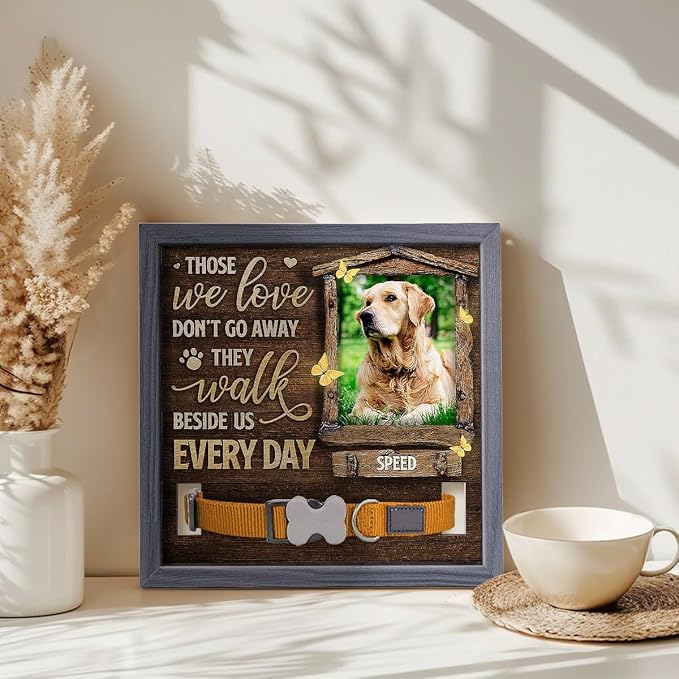 Pawfect House 9x9IN Memorial Personalized Dog Memorial Picture Frame, Loss Of Dog Sympathy Gift, Pet Memorial Gifts For Dogs, Custom Pet Loss Sign Memorial Keepsake, Bereavement Gifts