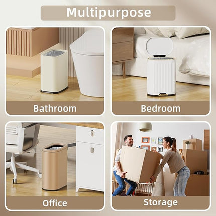 4 Gallon Mini Drawstring Trash Bags, Small Garbage Bags by KSSKSS, Code a fit 15-22 Liter, 4-6 Gal, White Trash Bin Liners for Home Office Kitchen Bathroom Bedroom, 120 Counts