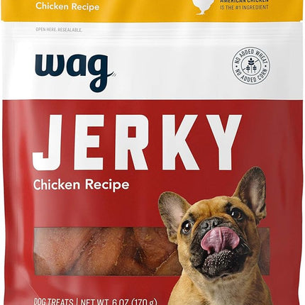 Amazon Brand - Wag Soft & Tender American Jerky Dog Treats – Chicken Recipe (6 oz)