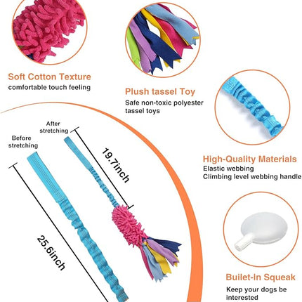 Wodoca Dog Tug Toy - Aggressive Chewer Rope Toy with Strong Squeak, Ideal for Large Dogs, Easy to Clean, Hand Made