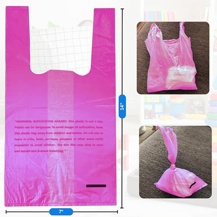 Baby Diaper Bag Disposable (500 Count, Pink) Fresh Lavender Scented Easy Tie Handles Scented Bulk Diaper Sacks Disposable Dog Poop Bags Cat Litter Clump & Poop Bags Sanitary Pads Disposal (500 Bags)