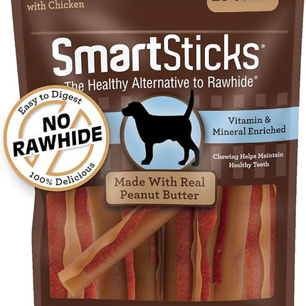 SmartBones SmartSticks With Real Peanut Butter, 25 Count, Treat Your Dog to a Rawhide-Free Chews For Dogs