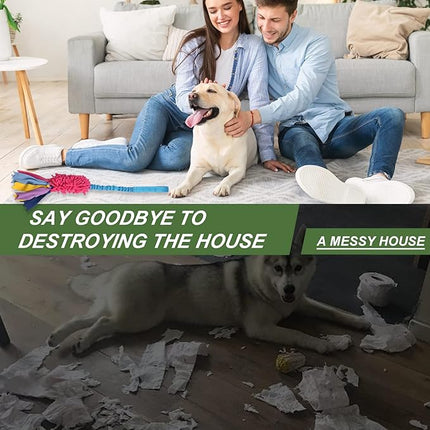 Wodoca Dog Tug Toy - Aggressive Chewer Rope Toy with Strong Squeak, Ideal for Large Dogs, Easy to Clean, Hand Made