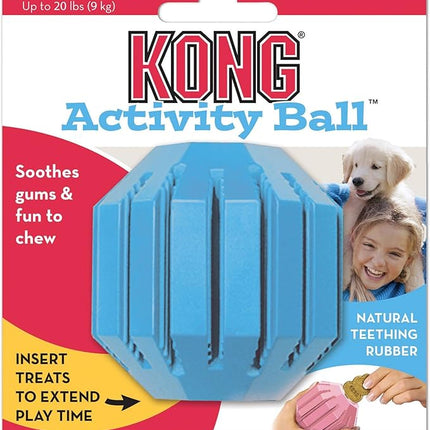 KONG Puppy Activity Ball - Soft & Durable Natural Puppy Rubber Dog Toy - Chew Toy for Teething Puppies - Eases Aching Teeth & Gums - for Small Puppies - Randomly Provided Color