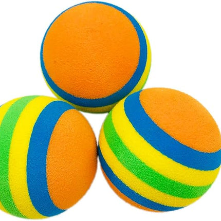 PET SHOW 15pcs 1.4" Interactive Cat Toy Balls for Indoor Cats Colorful Rainbow Soft Foam Kitten Toys Ball for Small Dogs Puppies Quiet Playing Stuff