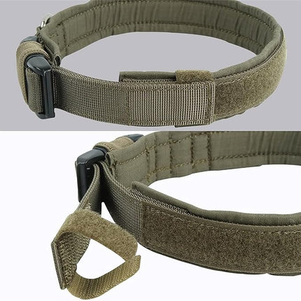 EXCELLENT ELITE SPANKER Tactical Small Puppy Dog Collar Nylon Adjustable Heavy Duty Military for Small Medium and Large Dogs Pet Soft Padded Dog Collar(RGN-L)