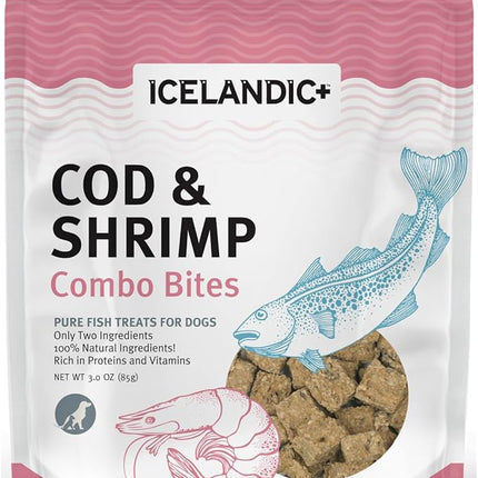 Icelandic+ Cod & Shrimp Combo Bites Dog Treat 3.0-oz Bag