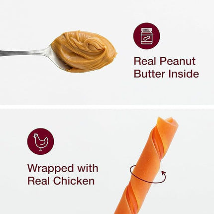 SmartBones Smart Twist Sticks With Peanut Butter, Rawhide-Free Chews For Dogs, 50 Count