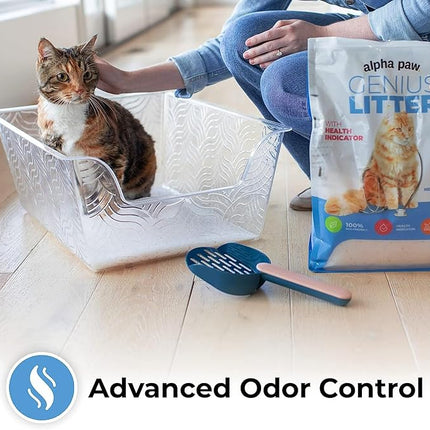 Genius Litter Health Monitoring Cat Litter, Featured on Shark Tank, Lightweight Crystal Silica Gel, Non Clumping, Dust Free, Low Tracking, Odor Control for Indoor Cats and Kittens, 3 Bag (18lb)