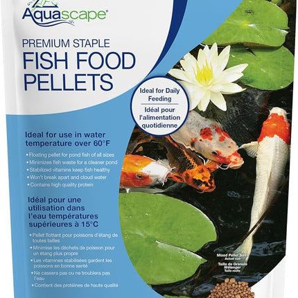 Aquascape Premium Staple Pond and Koi Fish Food, Mixed Pellet Size, 4.4 Pounds, 81052