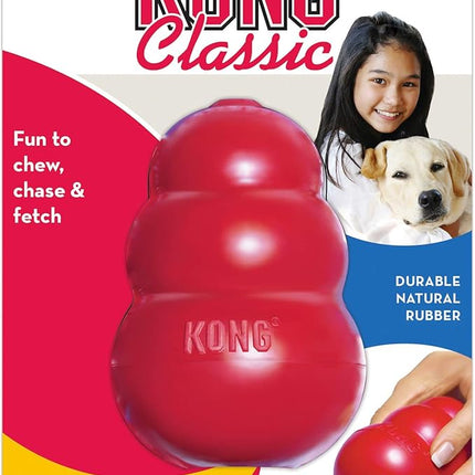 KONG Classic Stuffable Dog Toy - Fetch & Chew Toy for Dogs - Treat-Filling Capabilities & Erratic Bounce for Extended Play Time - Durable Natural Rubber Material - for Large Dogs (Pack of 2)