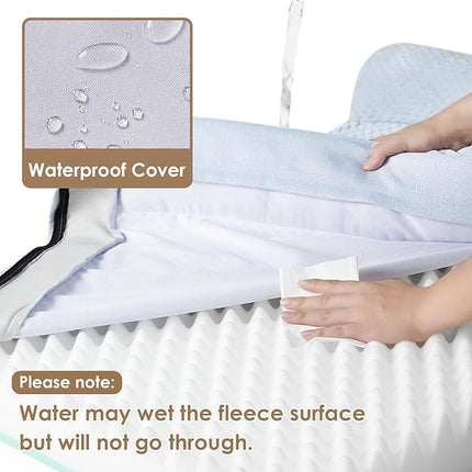 EHEYCIGA Memory Foam Dog Bed XLarge Sized Dogs, Extra Large Dog Bed Orthopedic with Washable Removable Cover, Waterproof XL Pet Bed Couch, 44x32x6.5 Inches, Washblue