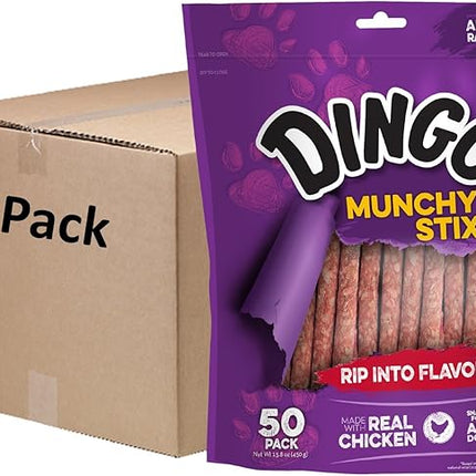 Dingo Munchy Stix, Made with Real Chicken, 50Count, 8 Pack