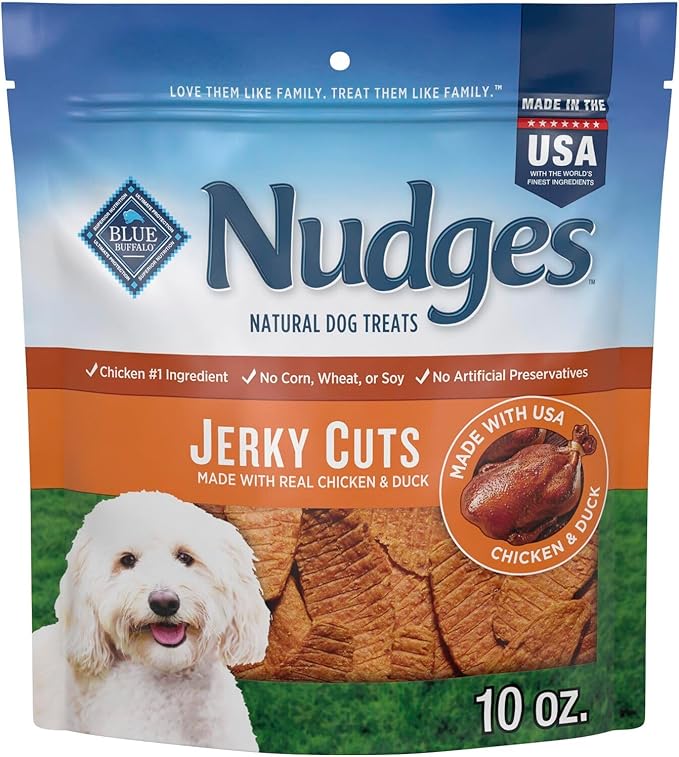 Blue Buffalo Nudges Jerky Cuts Natural Dog Treats, Duck, 10oz
