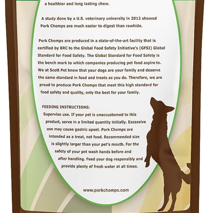 Pork Chomps Baked Pork Skin Dog Chews, 8-inch Rolls, Real Chicken Wrap, 2 Count (Pack of 3)