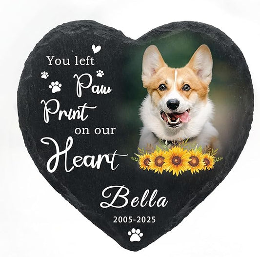 Dog Memorial Gifts for Loss of Dog Cat,Personalized Pet Memorial Stone with Photo Name,Custom Pet Remembrance Gifts,Cat Memorial Sympathy Gift,Dog Passing Away Gifts,Memorial Plaques for Dogs