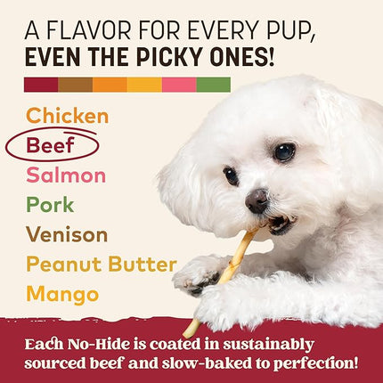 Earth Animal No Hide Stix - Long Lasting Rawhide Free Small Dog Chews Sticks, Beef - 80 Count Extra Value Pack