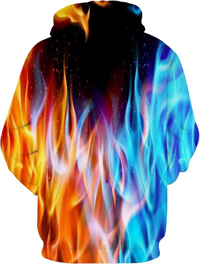 Yasswete Unisex Adults 3D Printed Fashion Hoodies for Men Women Pullover Novelty Sweatshirts with Big Pockets