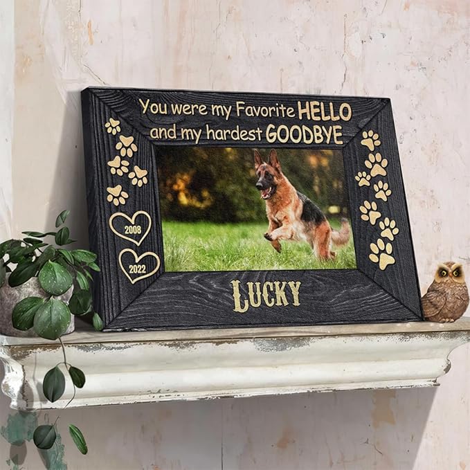 Dem Canvas Personalized Photo Canvas, Dog Loss Gifts, You Were My Favorite Hello, Pet Memorial Gifts, Dog Death Sympathy Gifts, Dog Passing Away Loss Canvas Dog Grieving Gifts (12x08)
