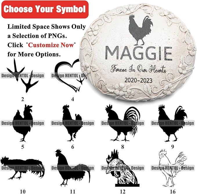 Personalized Rooster Memorial Stone, Pet Grave Marker Chicken, Rooster Headstone, Rooster Tombstone, Rooster Gravestone, Rooster Memorial Stone, Rooster Memorial Gifts