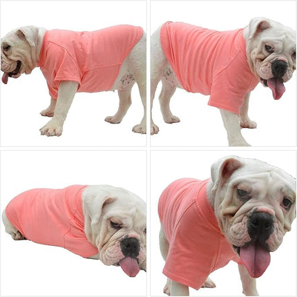 Lovelonglong Bulldog Clothes Dog Clothing Blank T-Shirt Tee Shirts for French Bulldog English Bulldog American Pit Bull Pugs 100% Cotton Skin Care Lotuspink B-XL
