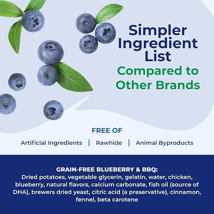 N-Bone Puppy Teething Rings Grain-Free Blueberry & BBQ Flavor Dog Treat, 6 Count Bag, 7.2-oz