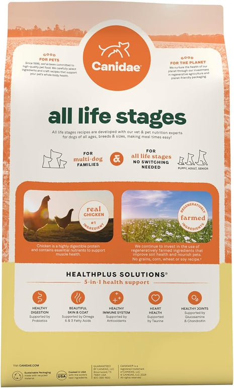 Canidae All Life Stages Real Chicken & Potato Recipe – High Protein and Grain-Free Premium Dry Dog Food for All Ages, Breeds, and Sizes– 4 lbs.