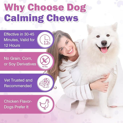 Calming Chews for Dogs 200pc Dog Calming Treat and Bites with Melatonin - Anxiety and Stress Relief Treats for Dogs Puppy Sleep Aid Calm Dog with Noise,Thunder,Barking,Separation,Chewing