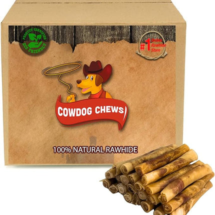Cowdog Chews Rawhide Gourmet Meaty Rolls 5-6" (12 Pack) – Premium Dog Treats with Savory Beef Filling, Long-Lasting Chew for Aggressive Chewers, High-Protein, Natural Ingredients