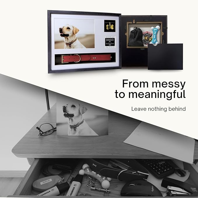 Pet Memorial Gifts for Dogs - Pet Memorial Shadow Box, Dog Loss Sympathy Gift, Pet Memorial Picture Frame, Pet Loss Gifts, Dog Bereavement Gifts