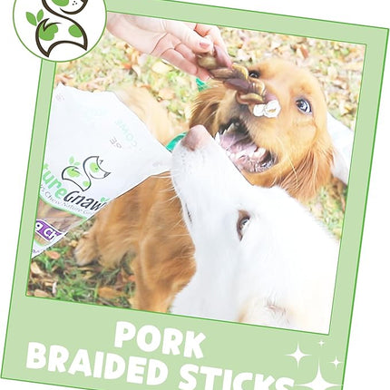 Nature Gnaws Braided Pork Bully Sticks for Dogs 5-6" (20 Count) - Long Lasting for Small and Medium Dogs - Natural Bacon Dog Chew Treats - Rawhide Free