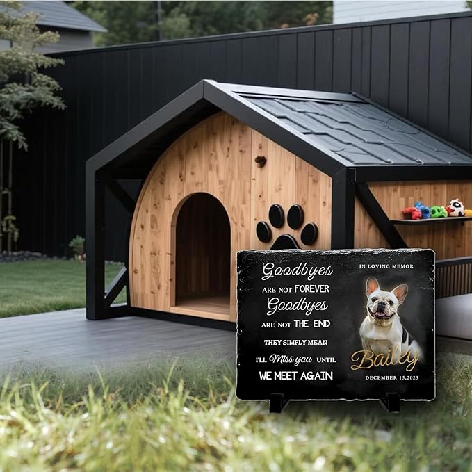 Personalized Pet Memorial Stone, Custom Dog Memorial Gifts for Loss of Dog with Photo Name Date, Dog Remembrance Gift, Loss of Dog Sympathy Gift for Dog Cat Lovers (Quote 6)