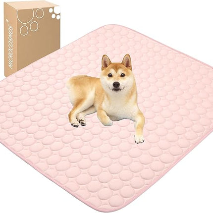 MICROCOSMOS Summer Cooling Mat & Sleeping Pad- Water Absorption Top, Materials Safe, Easy Carry, EZ Clean. Keep Cooling for Pets, Kids and Adults.(Pink, 48" x48")