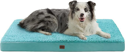 EHEYCIGA Orthopedic XL Dog Beds for Extra Large Dogs with Removable Washable Cover for Crate, Turquoise Blue, 41x27