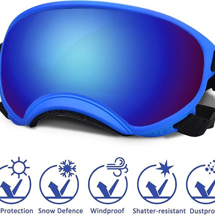 Large Dog Sunglasses with Adjustable Strap UV Protection, Winproof Dog Puppy Sunglasses, Suitable for Medium-Large Dog Pet Glasses, Dogs Eyes Protection(Colorful)